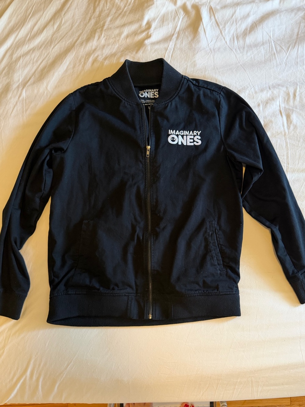 Imaginary Ones Black Zip-Up Bomber Jacket